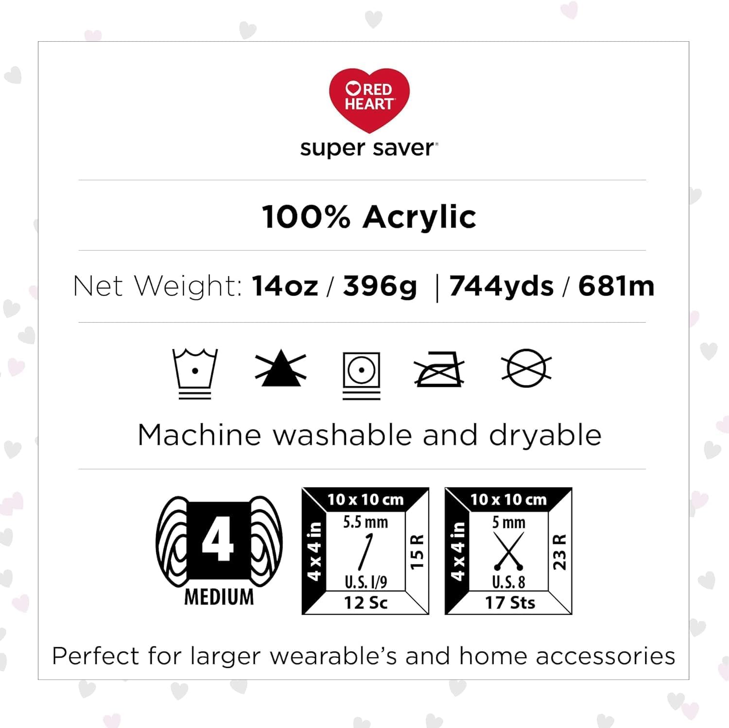 Red Heart Super Saver Jumbo Light Pink Yarn - 2 Pack of 10oz/283g - 100% Acrylic - #4 Worsted (Medium) - 482 Yards - Knitting/Crochet - Image 4