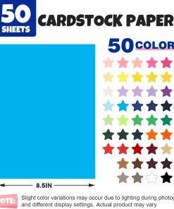 Alternative view of 50 Sheets 8.5 X 11 Colored Cardstock. 50 Assorted Colors Construction Paper Card Stock Printer Paper for Printing. Card Making. DIY Crafts.School Supplies.Party Decorations (180GSM/65LB)
